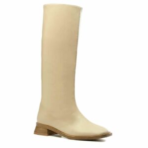 Botas planas blancas mujer